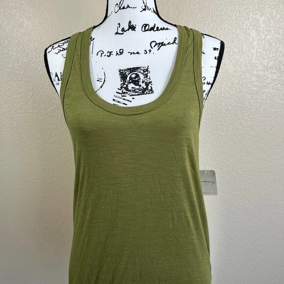 Free People green top women sleeveless Tee Off Bodysuit size S boho baddie - Picture 11 of 13